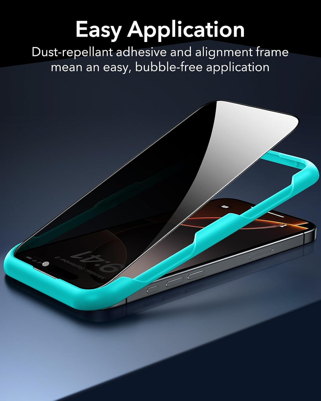 B0DM4PHP7X | ESR 3 Pack for iPhone 16 Pro Max Privacy Screen Protector, Align Frame | Anti-spy 3 PCS | Image 4