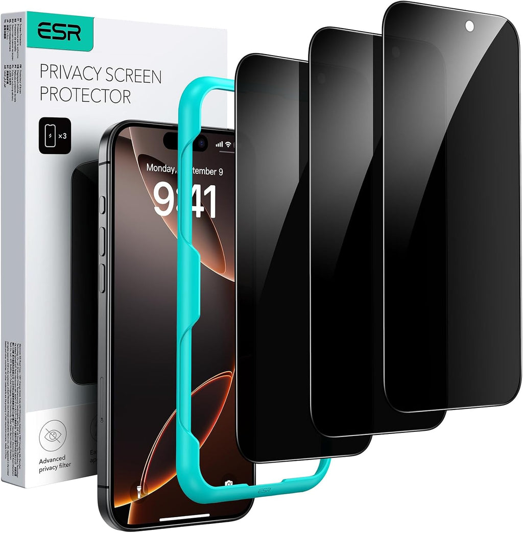 B0DM4PHP7X | ESR 3 Pack for iPhone 16 Pro Max Privacy Screen Protector, Align Frame | Anti-spy 3 PCS | Image 1