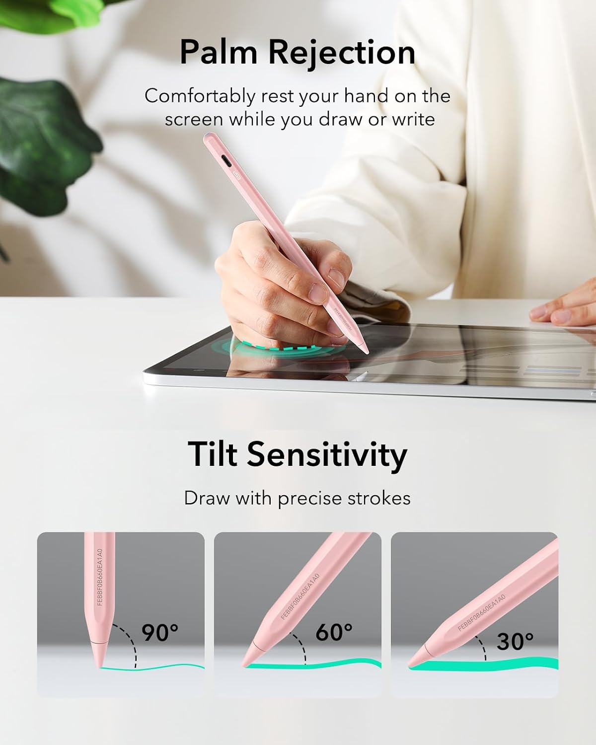 B0DM65F17W | ESR Geo Digital iPad Pencil for iPad 2018-2026, Find My, Easy Shortcuts | Pink | Image 32
