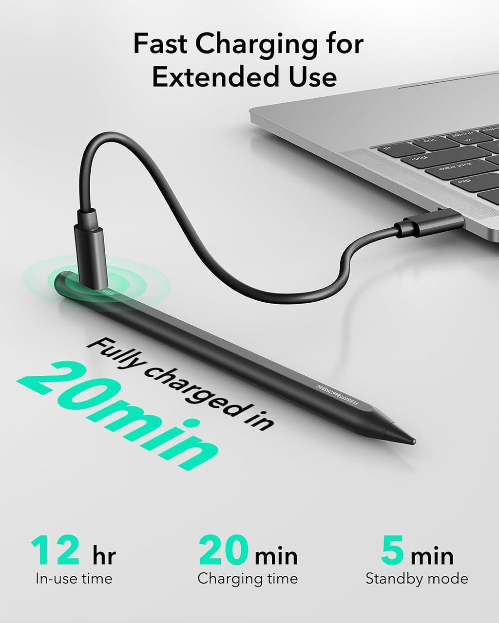 B0DM5Z2WXD | ESR Geo Digital iPad Pencil for iPad 2018-2026, Find My, Easy Shortcuts | Black | Image 22
