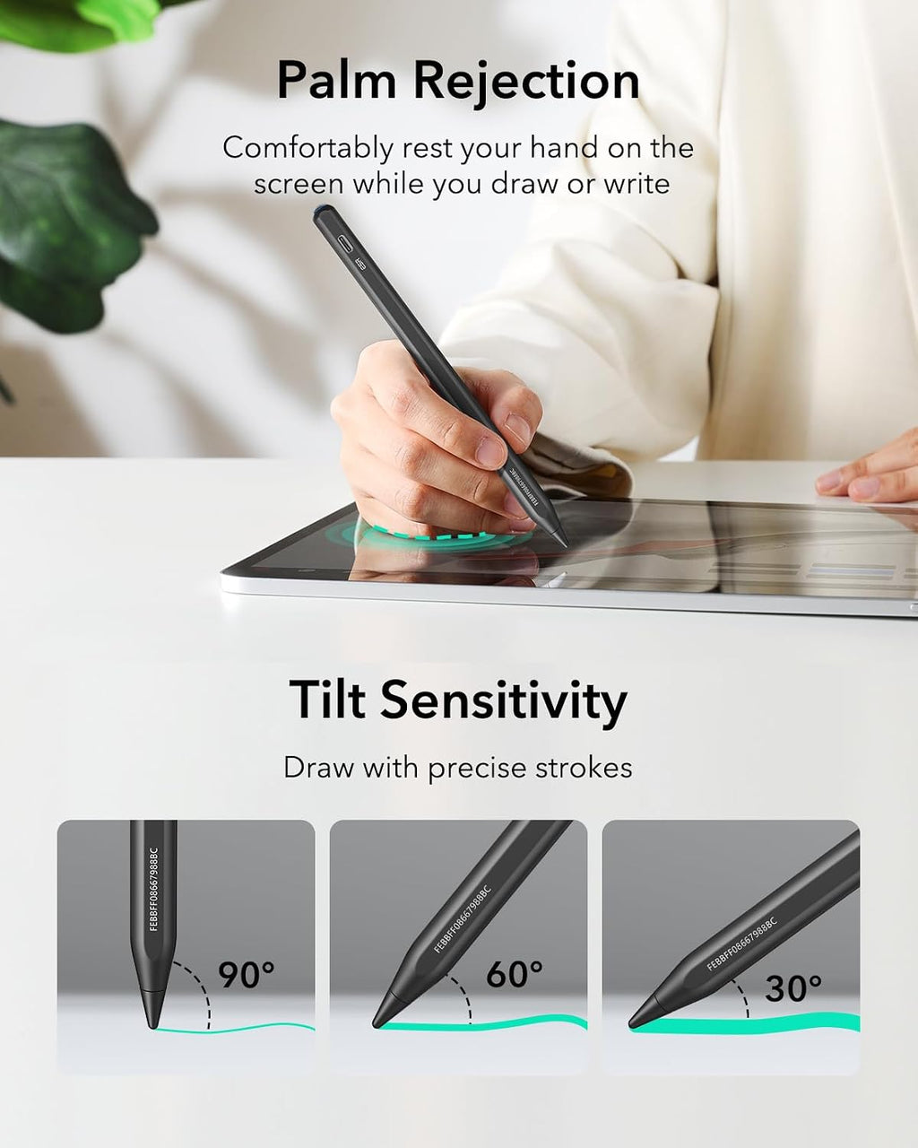 B0DM5Z2WXD | ESR Geo Digital iPad Pencil for iPad 2018-2026, Find My, Easy Shortcuts | Black | Image 24