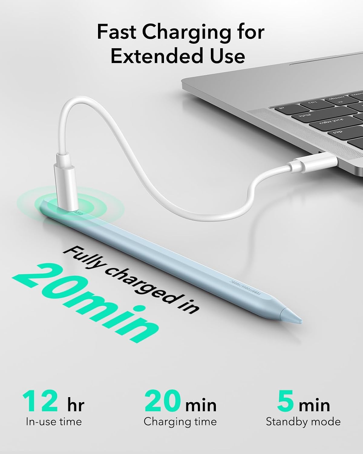 B0FL6T8T1C | ESR Geo Digital iPad Pencil for iPad 2018-2026, Find My, Easy Shortcuts | Blue | Image 14