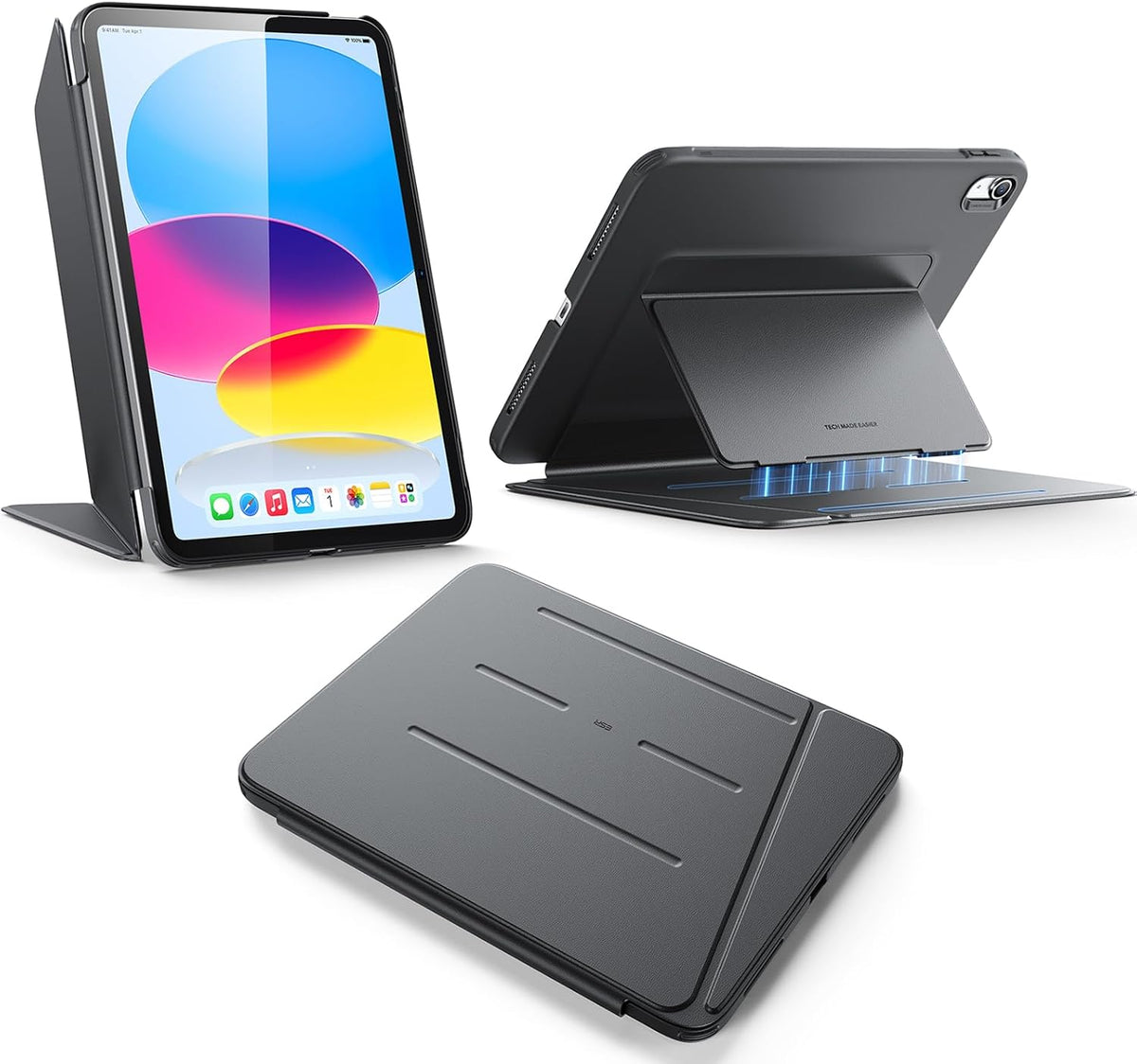 B0DS4HG1FZ | ESR Case for iPad 11th/10th Generation (2025/2022), Vertical Stand with Multiple Stand Angles, Ultra Stable, Flip Series, Black | Black | Image 1