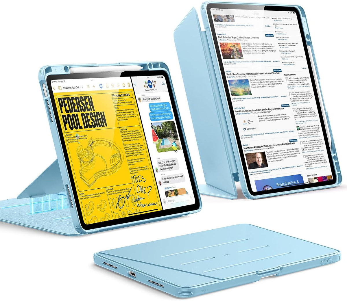 B0DS4X2G9G | ESR for iPad Air 13 Inch Case M3/M2 (2025/2024), Vertical Stand Cover, Multi Stand Angles, Ultra-Stable Case for iPad Air 13 with Pencil Holder, Flip Series, Sky Blue | Sky Blue | Image 1