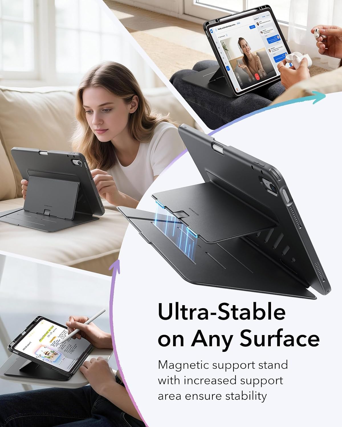 B0DS51B84D | ESR for iPad Air 13 Inch Case M4/M3/M2, Flip Series | Black | Image 5