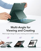 B0DS573VG6 | ESR for iPad Air 11 Inch M4/M3/M2 Case, iPad Air 5th/4th Gen Case, Green | Midnight Green | Image 6