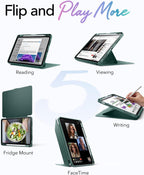 B0DS573VG6 | ESR for iPad Air 11 Inch M4/M3/M2 Case, iPad Air 5th/4th Gen Case, Green | Midnight Green | Image 5