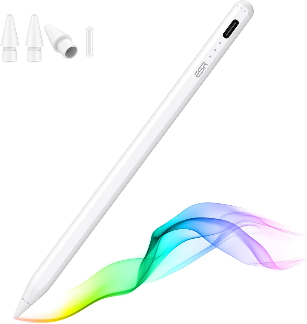 B0DT3MHSMM | ESR Pencil (1st Generation) for iPad 2018-2026, Tilt Sensitivity, Palm Rejection, Compatible with iPad 11th(A16)/10th Generation,Air 11"/13", Pro 11"/12.9"/13",Mini 6/5, White | White New Ver | Image 1