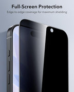 B0DTYJ9HML | ESR 3 Pack for iPhone 17/iPhone 16 Pro Privacy Screen Protector, Classic | 3 Pack Privacy | Image 7