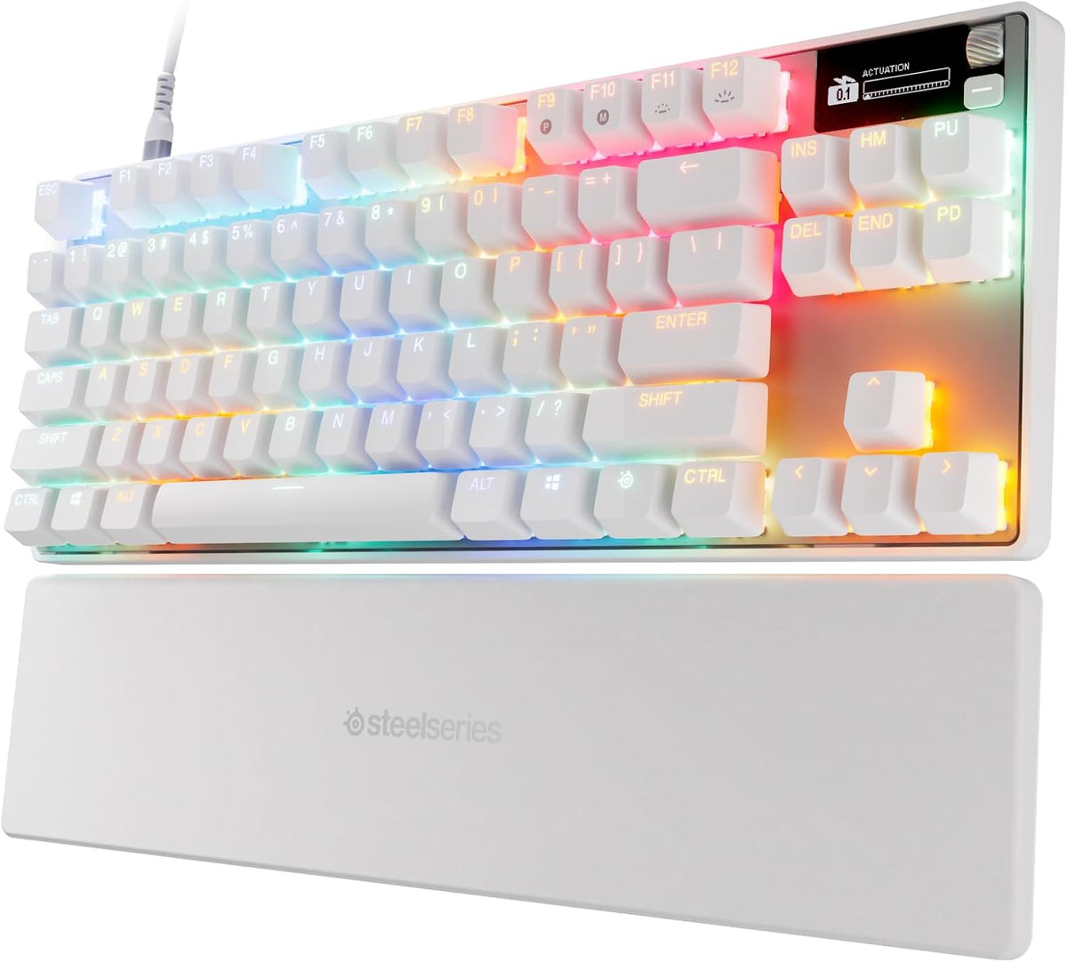 SteelSeries Apex Pro TKL Gen 3 White OmniPoint 3.0 Switches - Adjustable actuation - Rapid Trigger - Ready to play presets - Protection mode - Rapid Tap/SOCD- OLED -RGB - PBT caps -UK QWERTY — product image 1