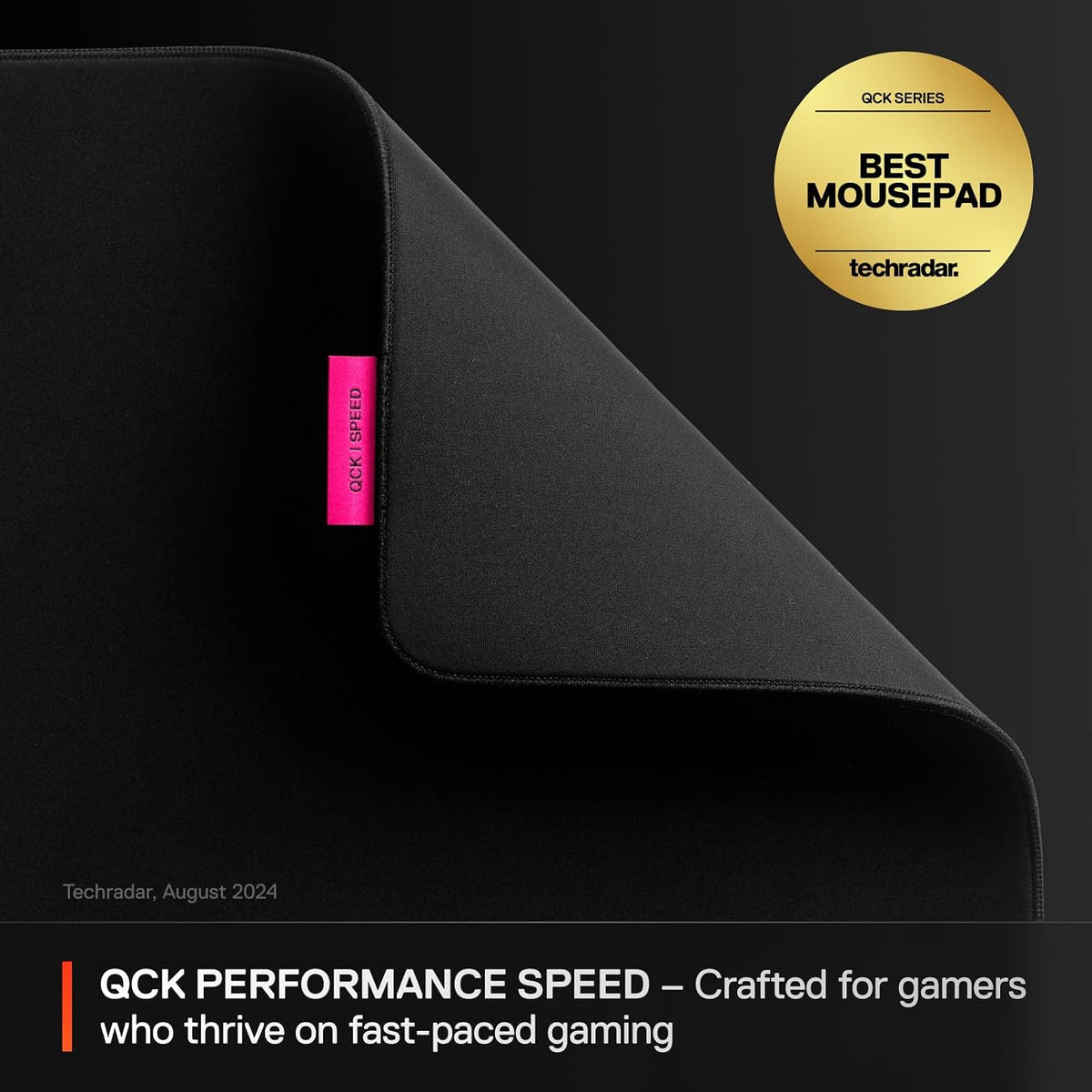 SteelSeries QcK L Performance Speed Gaming Mousepad — Extra Density for a Smooth Glide — Low-Profile Edge Stitching — Non-Slip Neoprene Rubber Base — 16.54 x 19.29 inch — FPS, MOBAs, RTS, MMO — product image 2