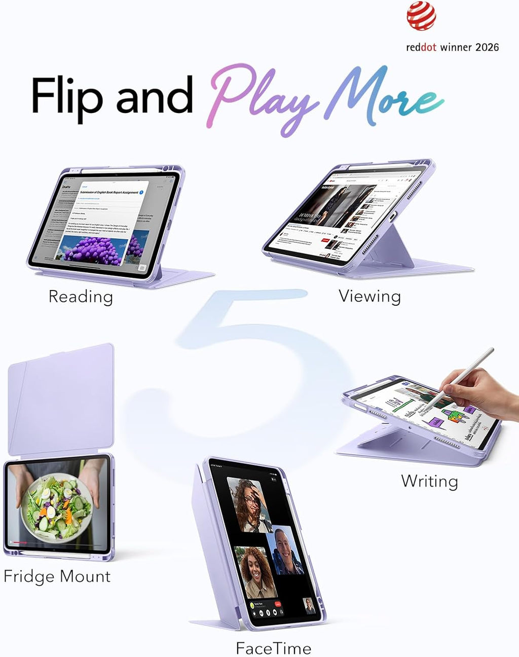 B0DS54Z9DG | ESR for iPad Air 11 Inch M4/M3/M2 Case, iPad Air 5th/4th Gen Case | Purple | Image 27