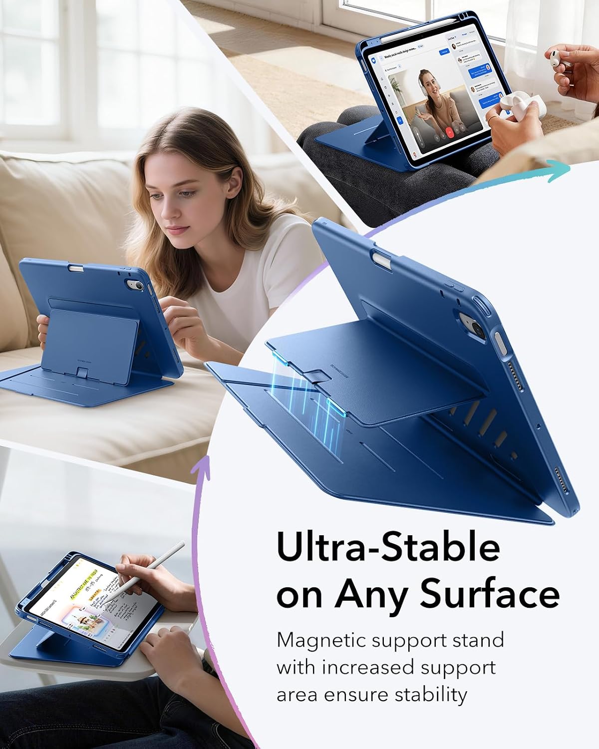 B0DS54CJPB | ESR for iPad Air 11 Inch M4/M3/M2 Case, iPad Air 5th/4th Gen Case | Navy Blue | Image 21