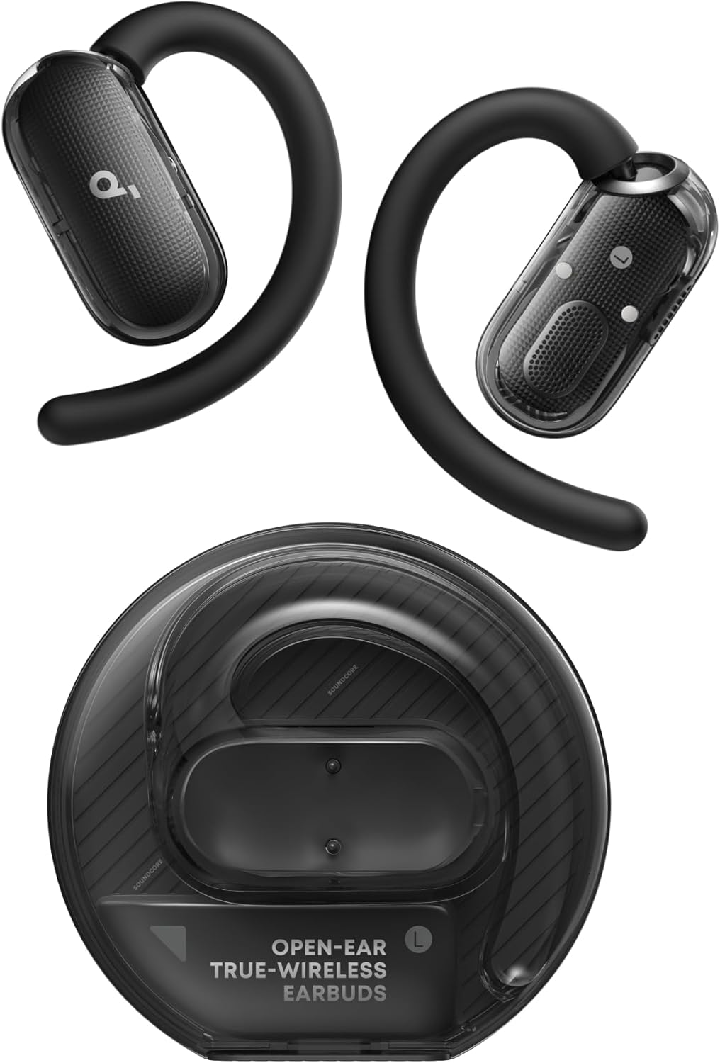 B0DZVDP7Q3 | soundcore V40i by Anker, Open-Ear Headphones, Crystal Clear Design, 4 Adjustable Positions for Every Ear Size, Richer Bass, IP55, 21-Hour Playtime, AI Clear Calls, Bluetooth 5.4, App Control | Black | Image 1