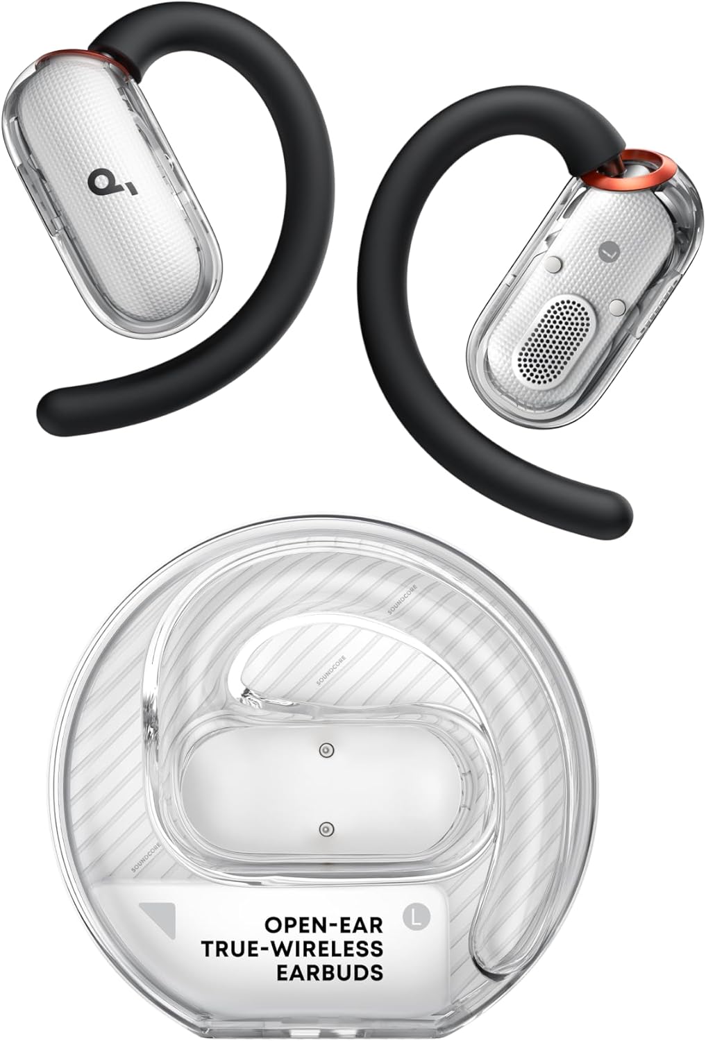 B0DZVCVB31 | soundcore V40i by Anker, Open-Ear Headphones, Crystal Clear Design, 4 Adjustable Positions for Every Ear Size, Richer Bass, IP55, 21-Hour Playtime, AI Clear Calls, Bluetooth 5.4, App Control | White | Image 9