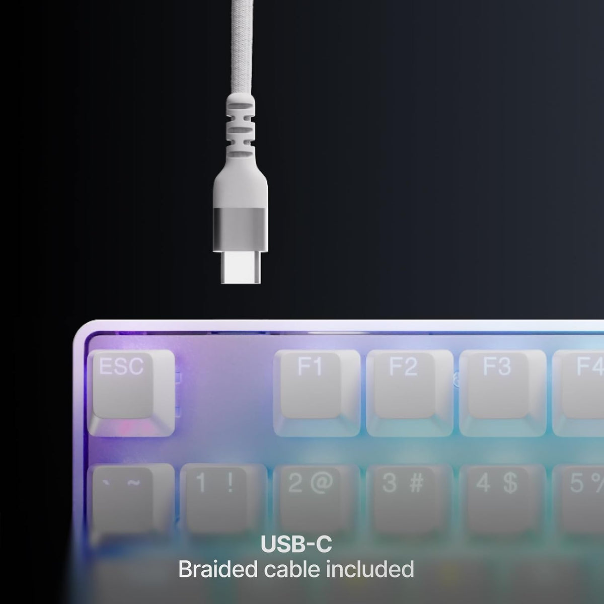 SteelSeries Apex Pro TKL Gen 3 White OmniPoint 3.0 Switches — Adjustable Actuation — Rapid Trigger — Game-Ready Presets — Protection Mode — Rapid Tap/SOCD — OLED — RGB — PBT Keycaps — USB-C — product image 8