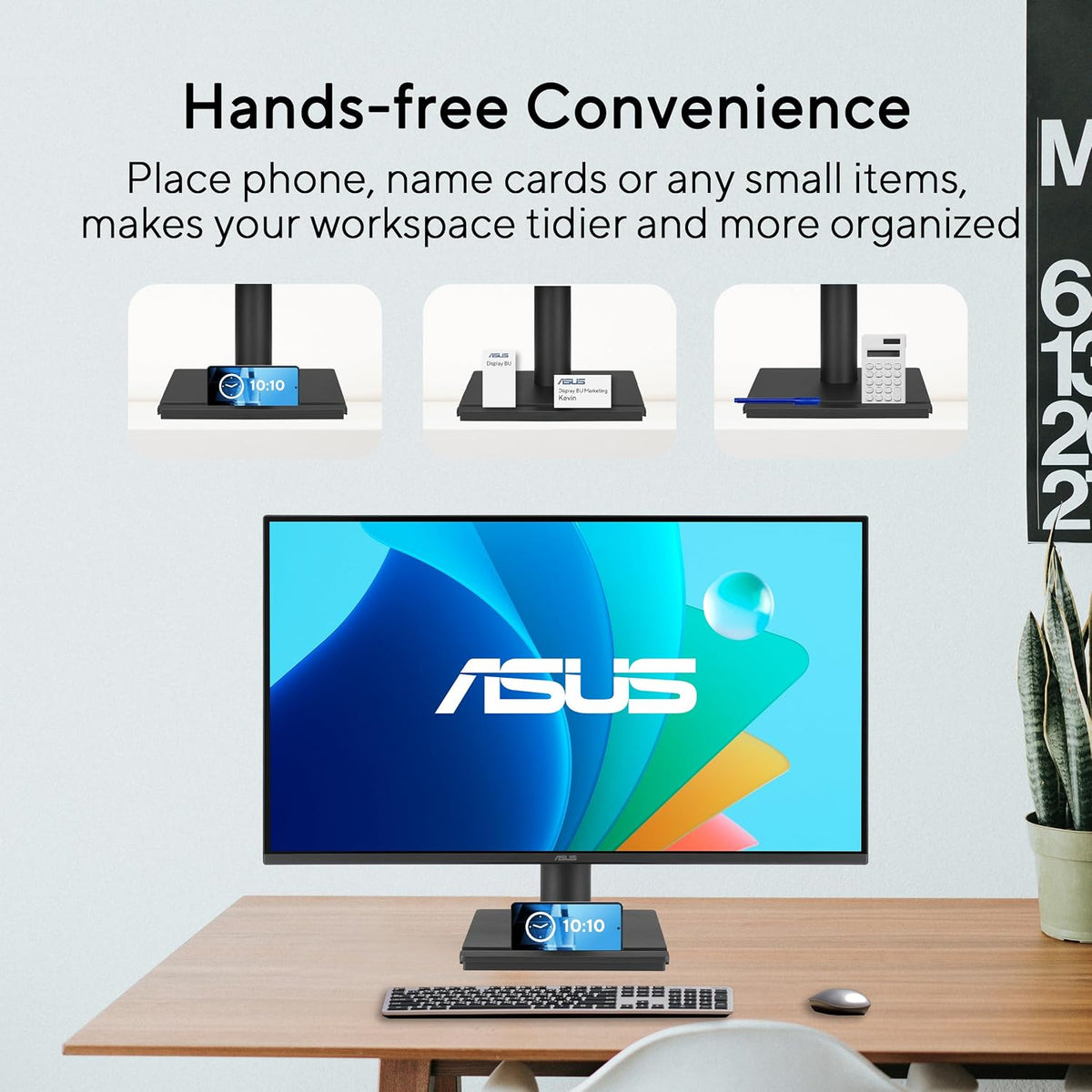 ASUS VA249HG Eye Care Gaming Monitor: 24-inch (23.8-inch viewable), IPS, Full HD, 99% sRGB, Frameless, 120Hz, Adaptive-Sync, 1ms MPRT, HDMI, VGA, Low Blue Light, Flicker Free, Wall Mountable - Black — product image 3