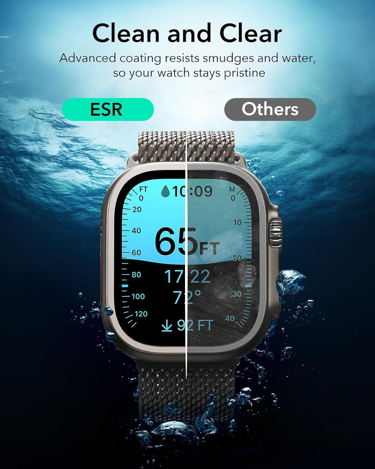 B0F59PP2TQ | ESR Armorite Screen Protector for Apple Watch Ultra 4 2026/3/2/Ultra | Titanium | Image 13