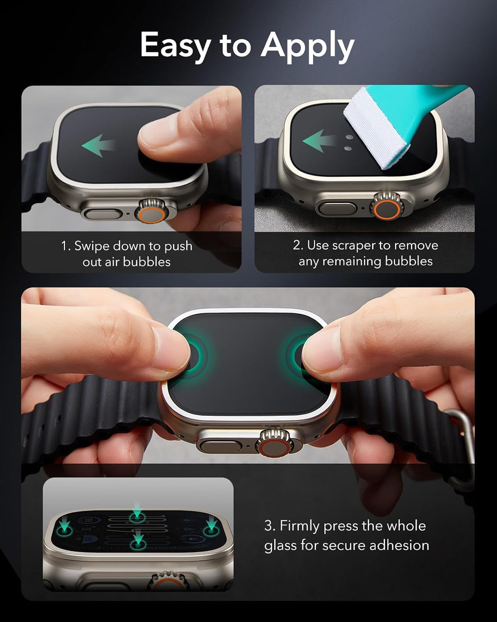 B0F59PP2TQ | ESR Armorite Screen Protector for Apple Watch Ultra 4 2026/3/2/Ultra | Titanium | Image 16