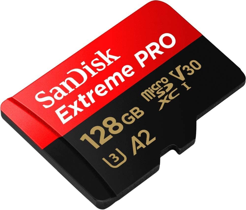 SanDisk 128GB Extreme Pro microSD UHS I Card for 4K Video on Smartphones, Action Cams & Drones 200MB/s Read, 90MB/s Write, SDSQXCD 128G GN6MA, Red/Black (Pack of 2) — product image 2