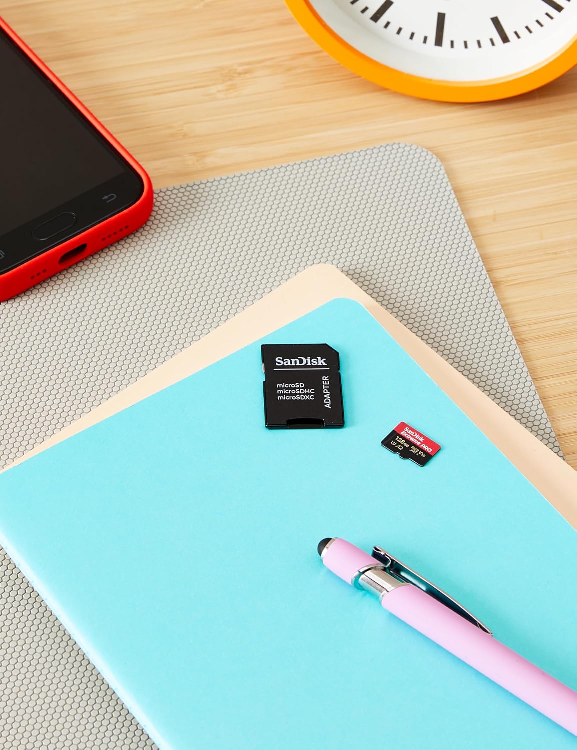 SanDisk 128GB Extreme Pro microSD UHS I Card for 4K Video on Smartphones, Action Cams & Drones 200MB/s Read, 90MB/s Write, SDSQXCD 128G GN6MA, Red/Black (Pack of 2) — product image 5