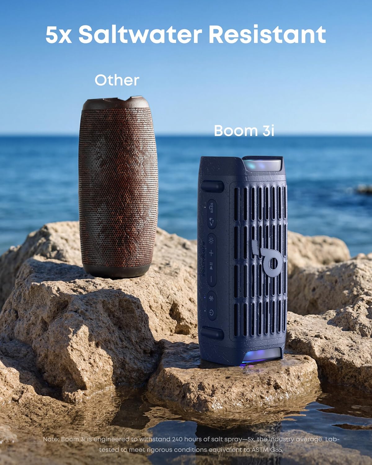 B0F634G7N3 | soundcore by Anker Boom 3i Speaker, IP68 Waterproof, 50W, 16H | Blue | Image 4