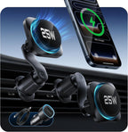 B0F6CPCZWJ | ESR OmniLock Qi2.2 25W Certified MagSafe Car Mount Charger with Cryoboost | Black | Image 1