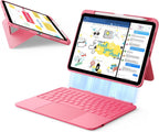 B0F6LLCZSN | ESR iPad 11th (A16) 2025/10th Gen Flex Keyboard Case, Ultra-Light Magnetic Detachable Keyboard with Writing/Viewing Modes, Larger Precision Trackpad, Pink | Pink | Image 1