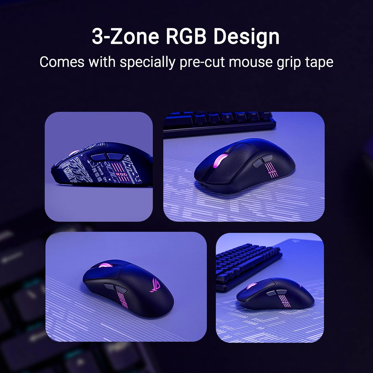 ASUS ROG Keris II Origin Wireless Gaming Mouse, 65g Lightweight, Ergonomic, Swappable Switches, 42K Optical Sensor, ROG Micro Switch II, ROG Omni Receiver, 5 Programmable Buttons, Black — product image 3