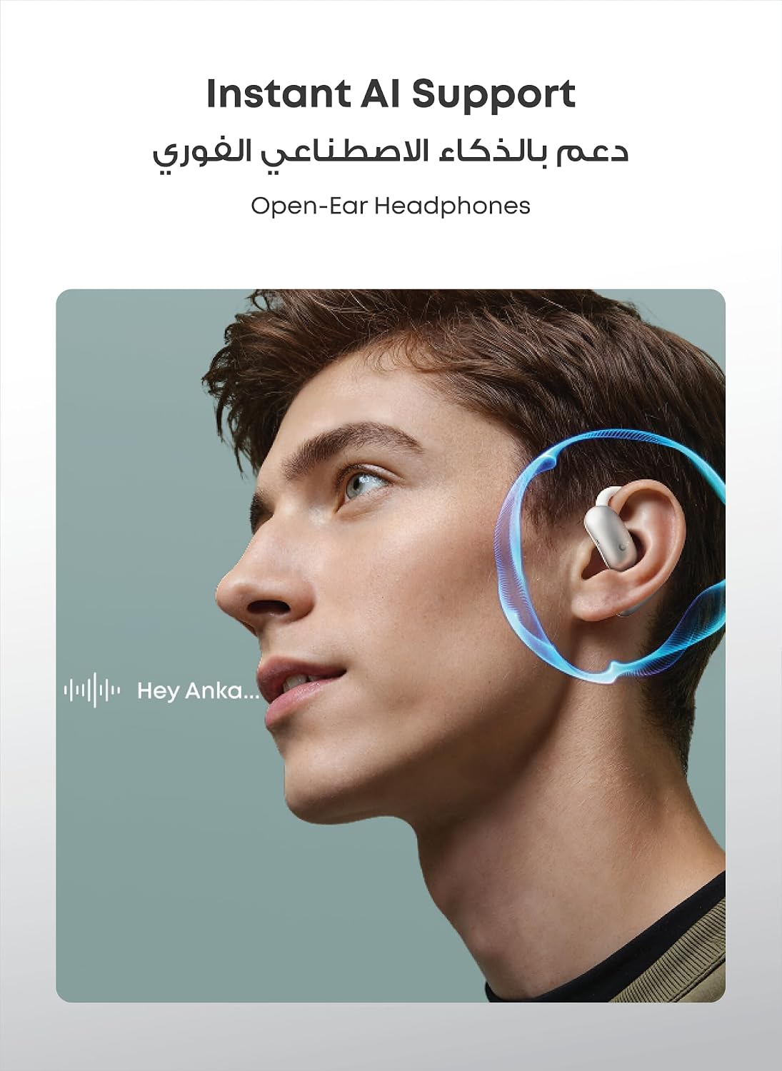 B0F9XWWXNW | Soundcore AeroFit 2 AI Assistant Open-Ear Headphones by Anker, Pressure-Free Fit, 2X Richer Bass, Real-Time Translation Earbuds, Hi-Res, 35H Playtime, IP55 | White | Image 3