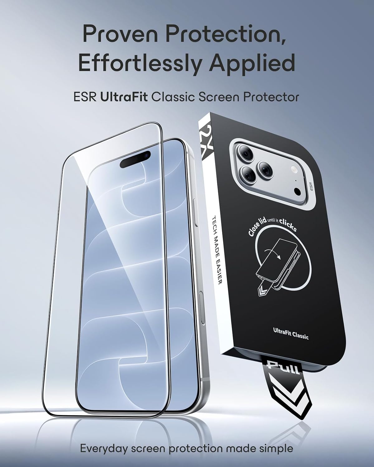 B0FC2CRDPV | ESR 3 Pack for iPhone 18 Pro Max/17 Pro Max Screen Protector, Classic | 3 Pack | Image 2
