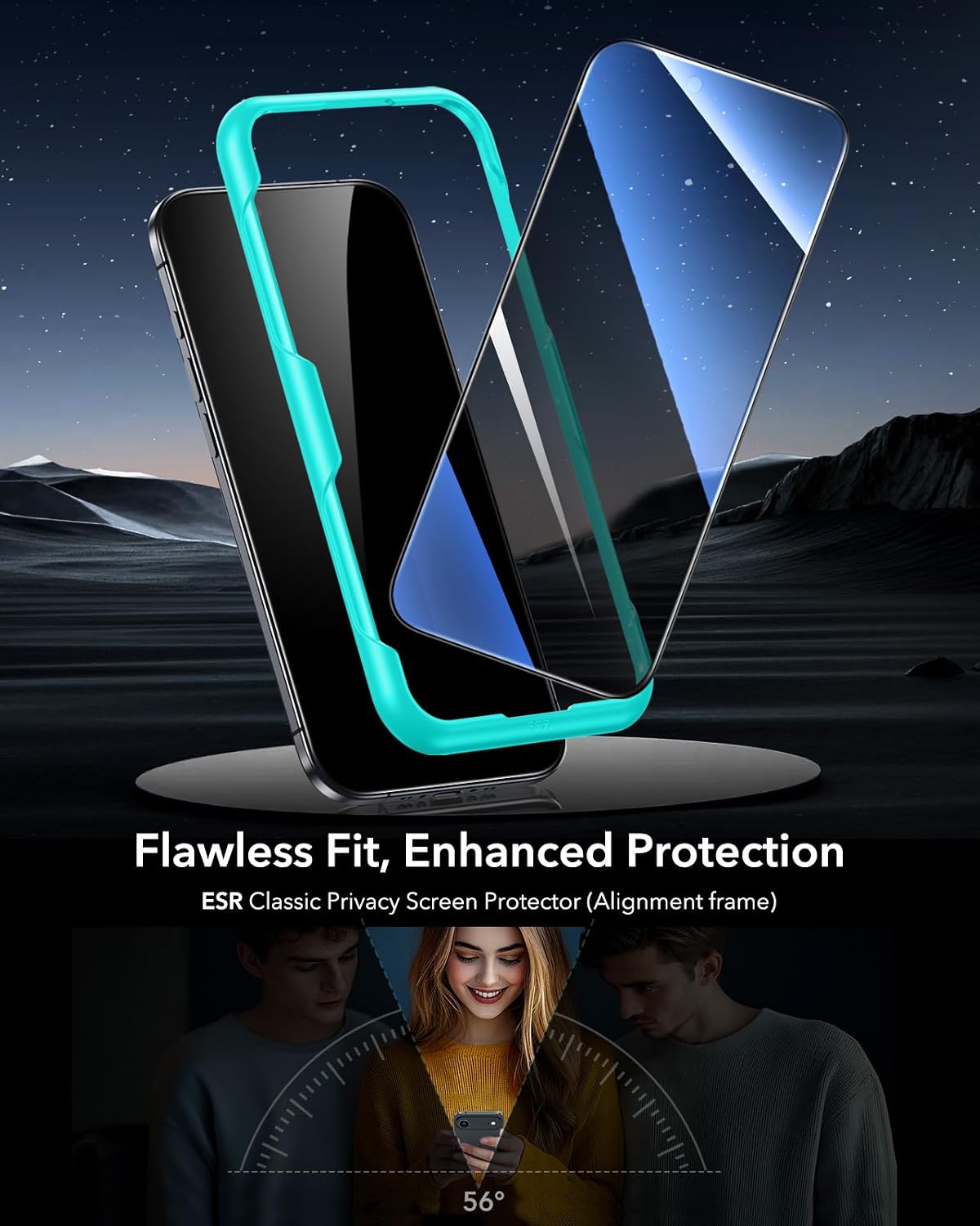 B0FC6DX7SY | ESR 3 Pack for iPhone Air/17 Air Privacy Screen Protector, Align Frame | 3 Pack Privacy | Image 2