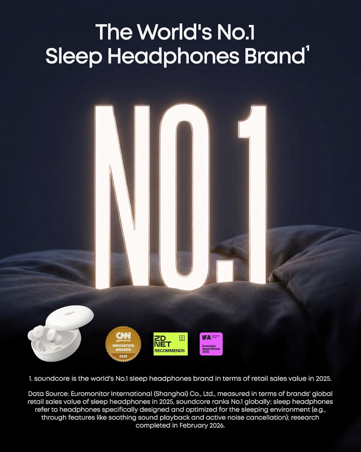 B0FCLJD9M4 | soundcore by Anker Sleep A30 ANC Sleep Earbuds, Snore Masking | White | Image 2