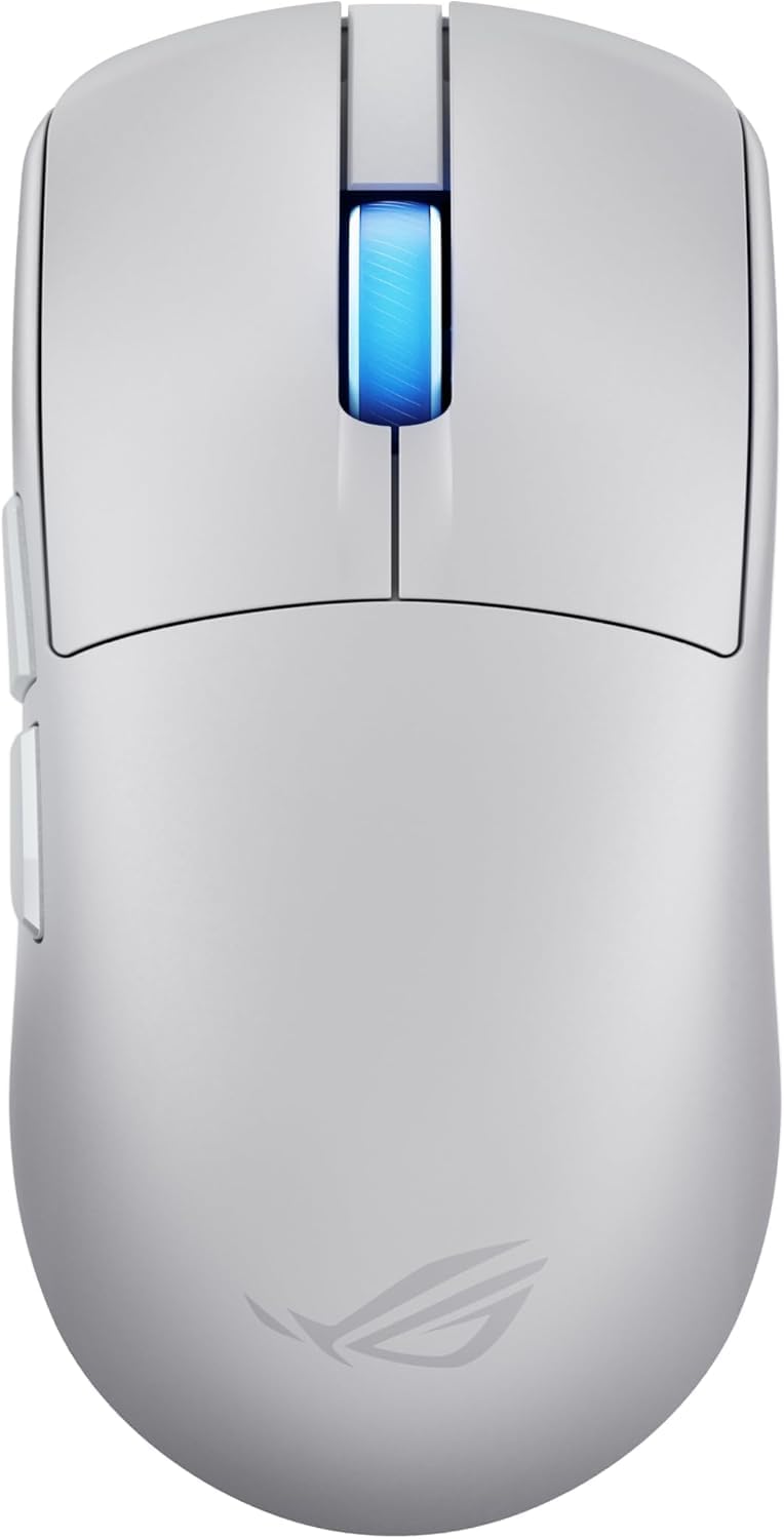 ASUS ROG Harpe II Wireless Esports Gaming Mouse, 48g Lightweight, Symmetrical, AimPoint Pro 42K Optical Sensor, Optical Switches, 8K Polling, 5 Programmable Buttons, FPS Games (Moonlight White) — product image 1