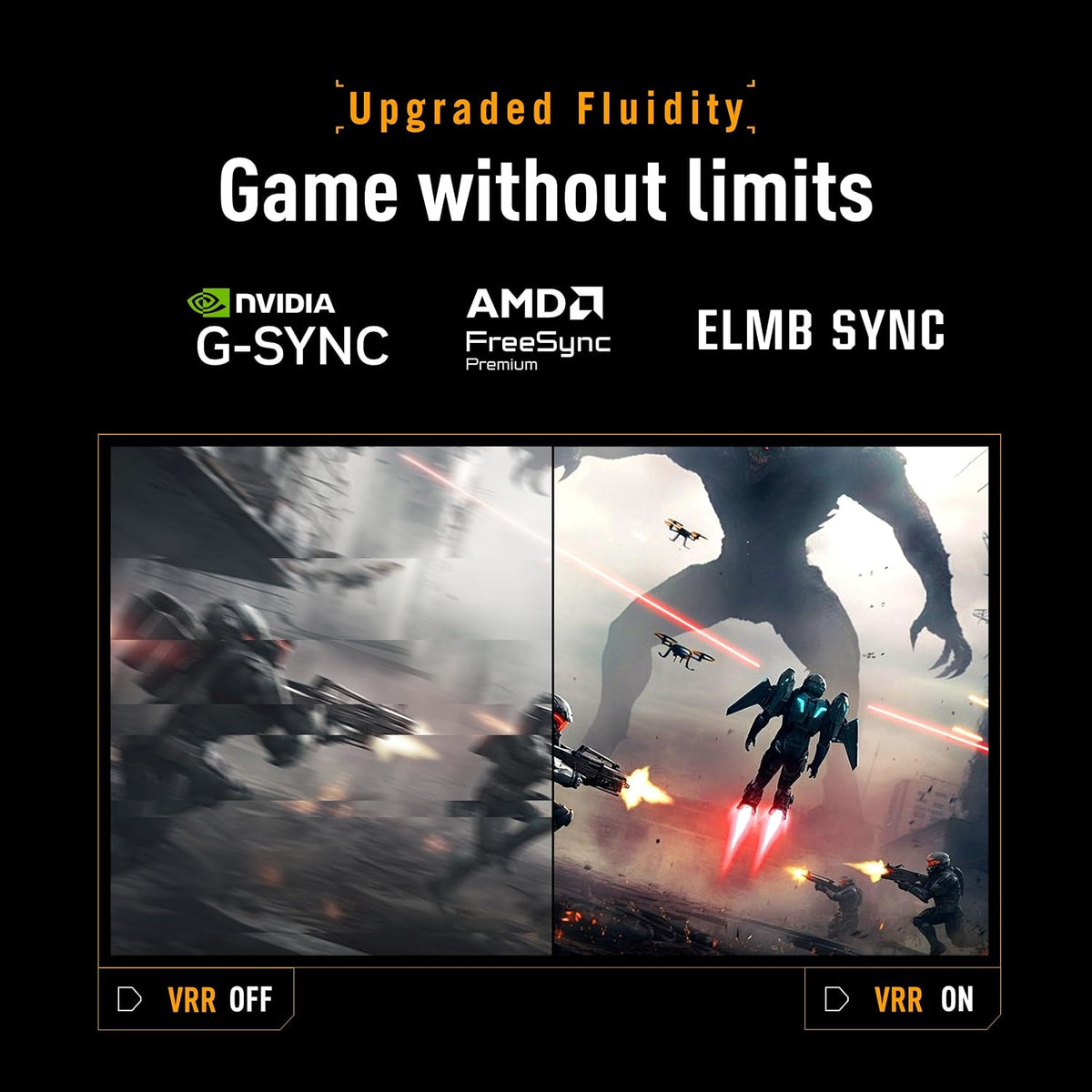 ASUS TUF Gaming Series 5 VG279QML5A Gaming Monitor: 27-inch Full HD Fast-IPS panel, 240Hz, 0.3ms, G-SYNC® compatible, AMD FreeSync™ Premium, ELMB SYNC, 99% sRGB, Height adjustment - Black — product image 4