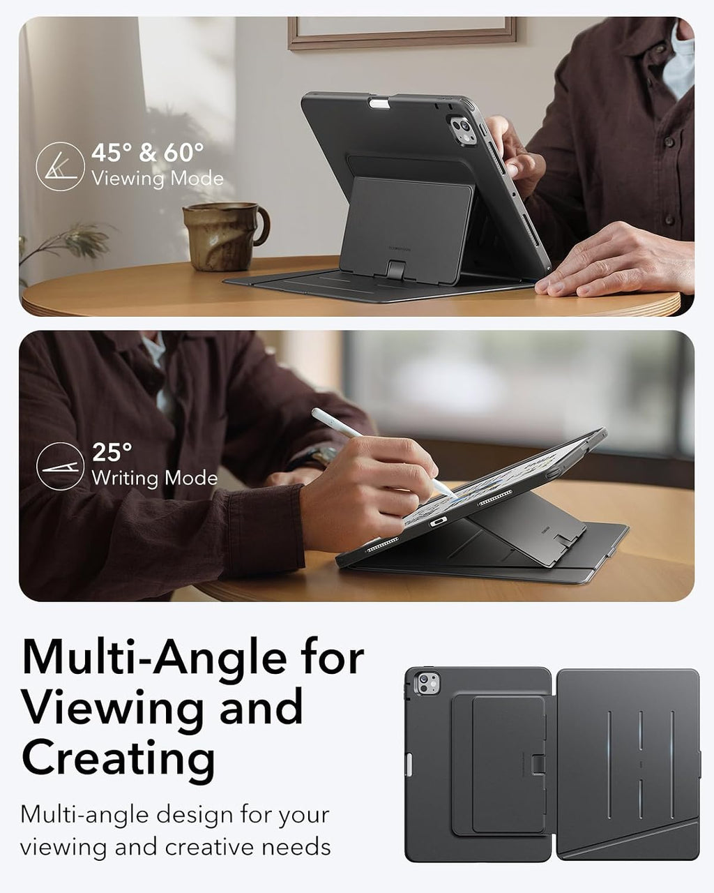 B0FJWTYQ3Q | ESR for iPad Pro 11 Inch Case (M5/M4), Flip Series, Blue | Black | Image 28