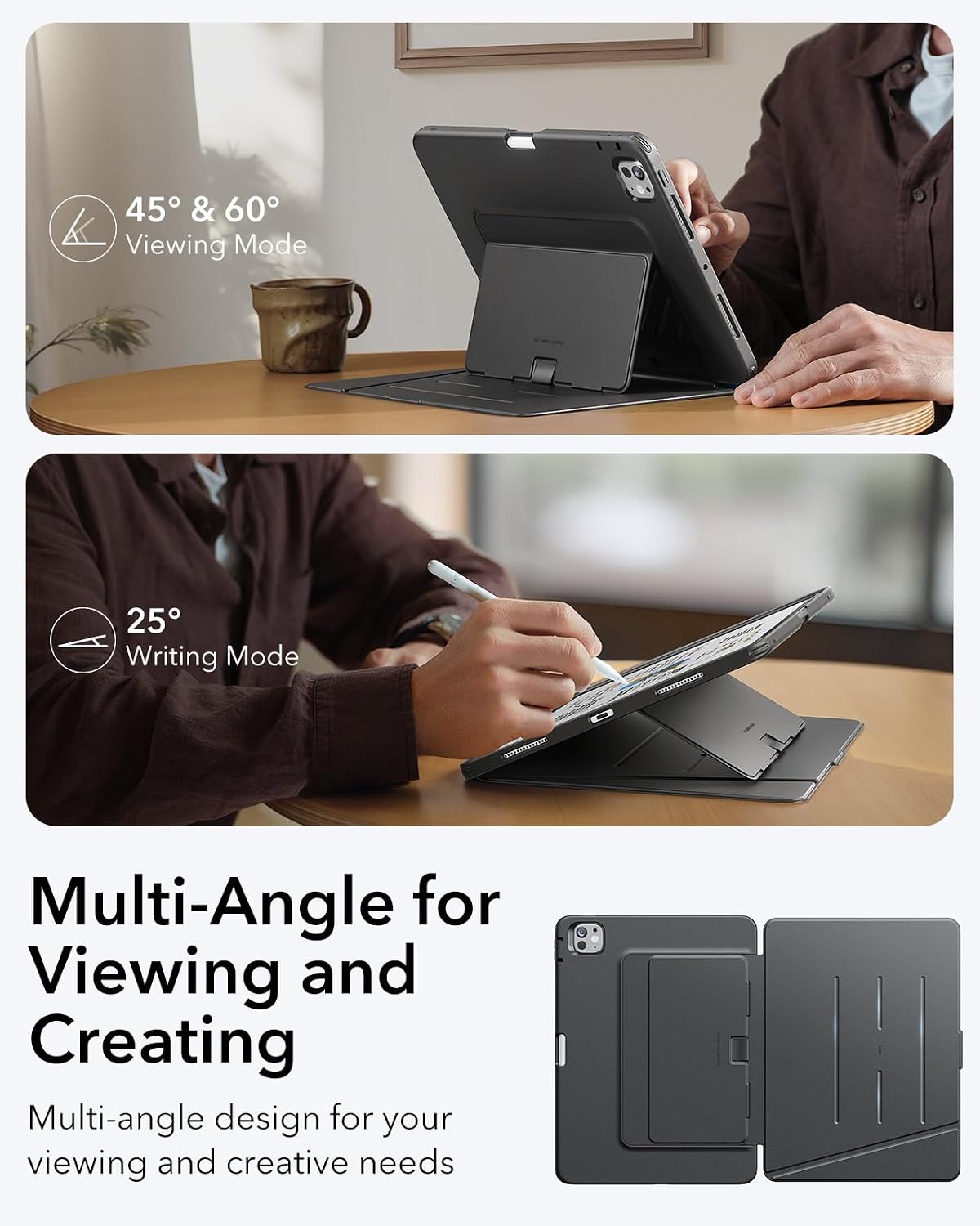 B0FJWTYQ3Q | ESR for iPad Pro 11 Inch Case (M5/M4), Flip Series, Blue | Black | Image 28