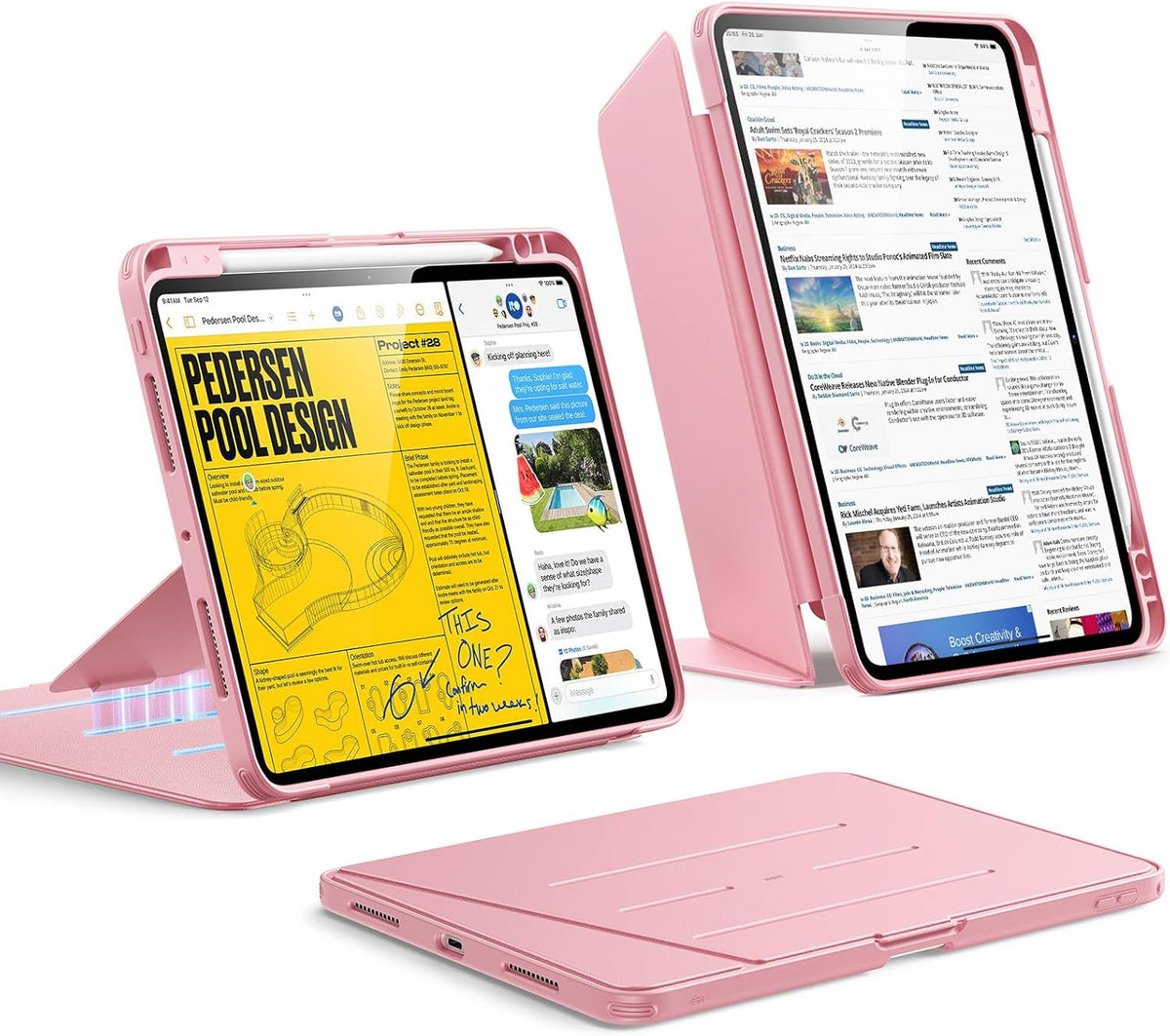 B0FJXDTVFG | ESR for iPad Pro 11 Inch Case (M5/M4), Flip Series, Blue | Pink | Image 34
