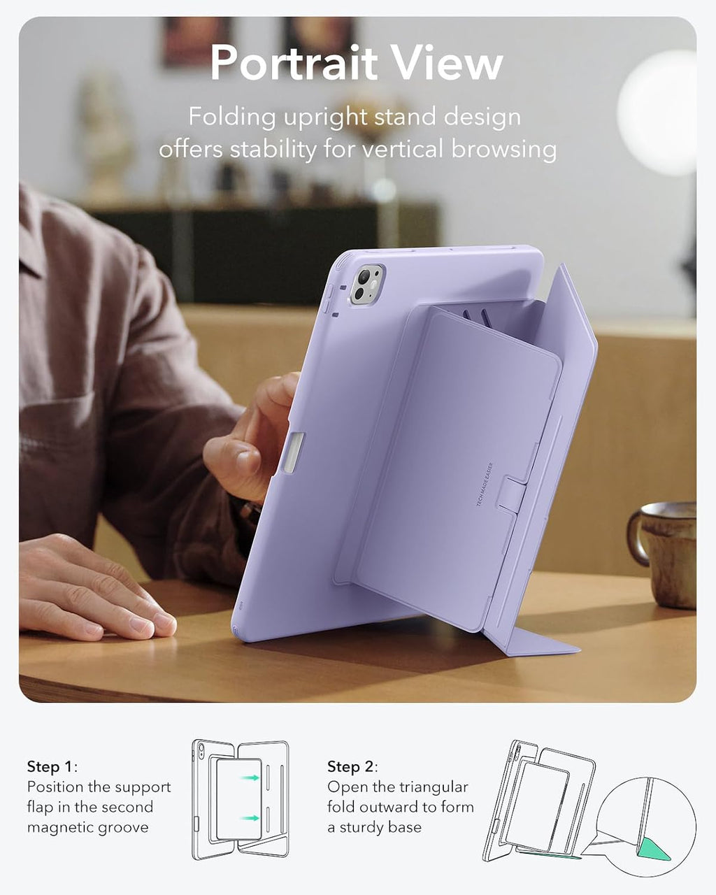 B0FJXB2PC9 | ESR for iPad Pro 13 Inch Case (M5/M4), Flip Series, Light Purple | Purple | Image 6