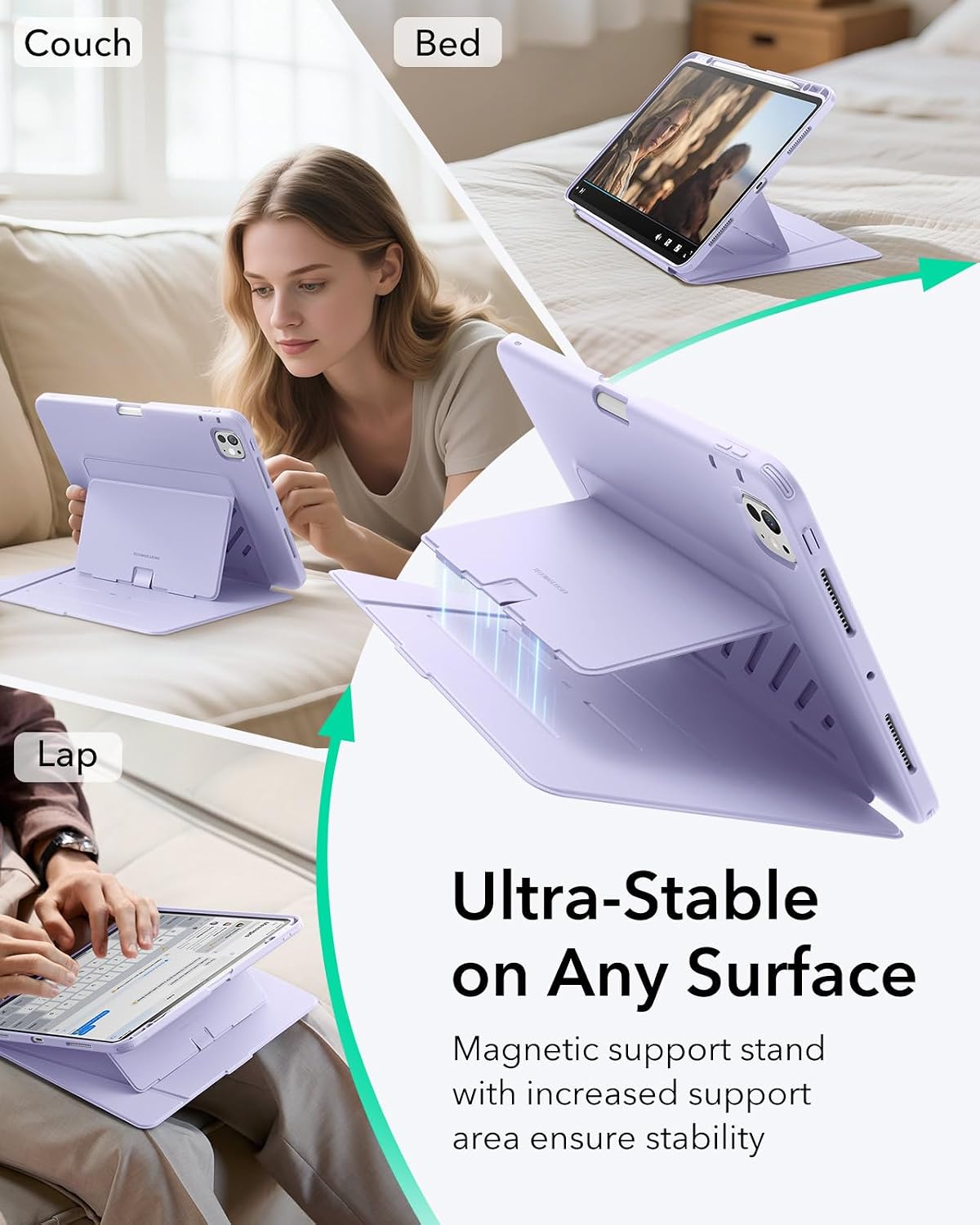 B0FJXB2PC9 | ESR for iPad Pro 13 Inch Case (M5/M4), Flip Series, Light Purple | Purple | Image 5