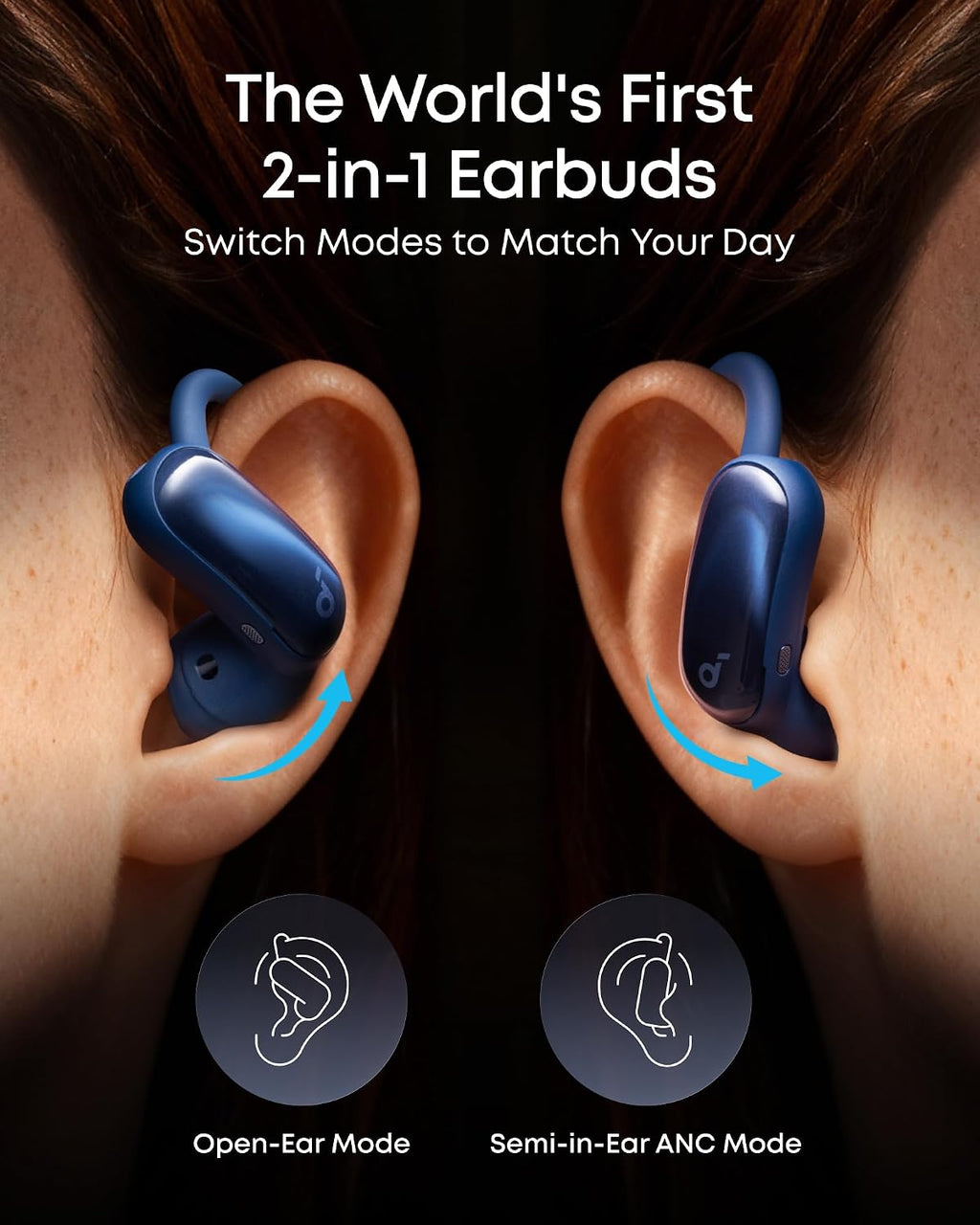 B0FMK72Q5Y | soundcore by Anker AeroFit 2 Pro Hybrid Earbuds, LDAC, BT 6.1 | Blue | Image 8