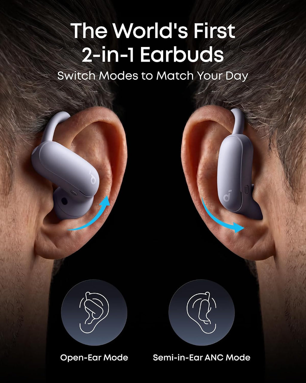 B0FMK8VMD8 | soundcore by Anker AeroFit 2 Pro Hybrid Earbuds, LDAC, BT 6.1 | Purple | Image 26