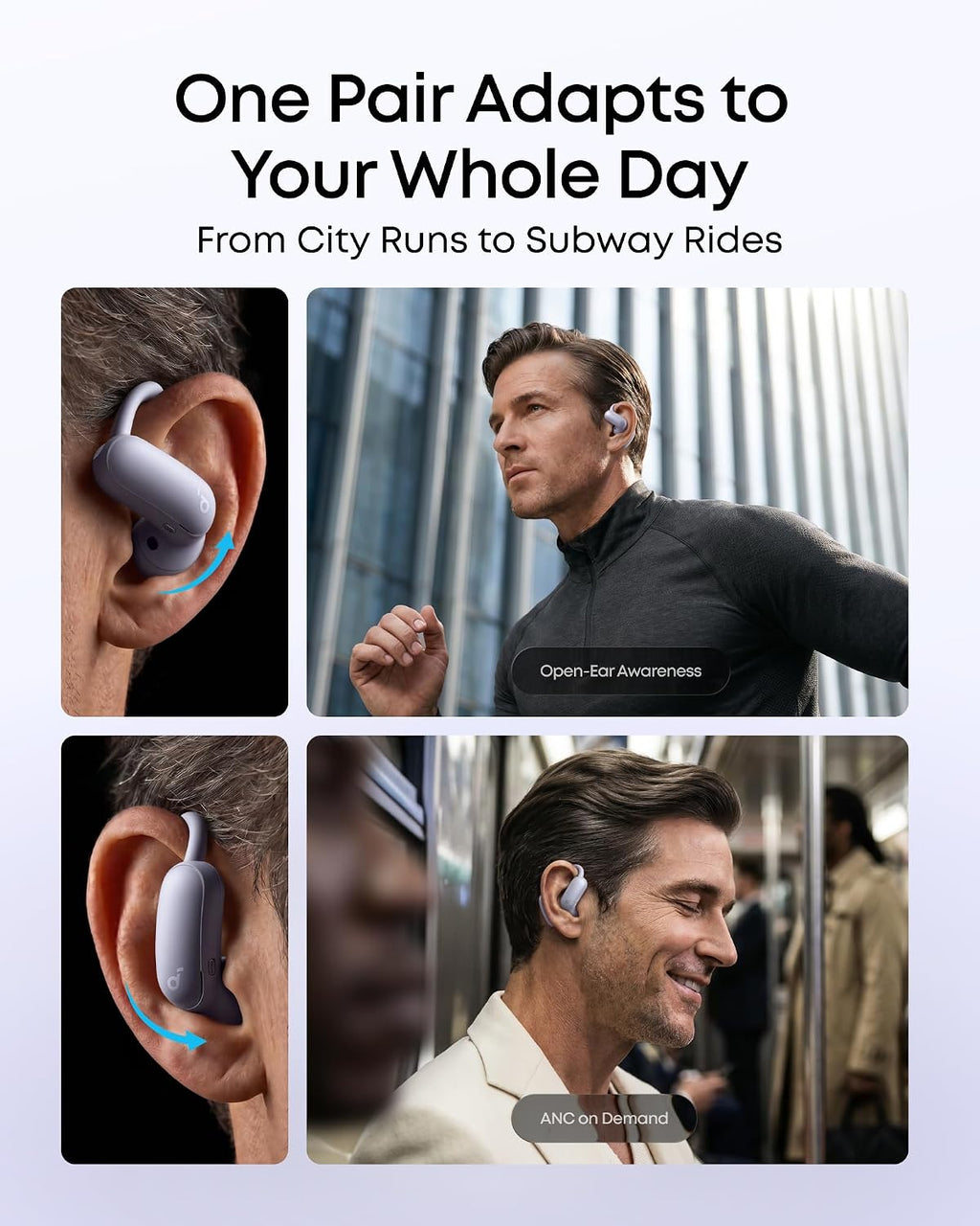 B0FMK8VMD8 | soundcore by Anker AeroFit 2 Pro Hybrid Earbuds, LDAC, BT 6.1 | Purple | Image 27