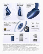 B0FMK72Q5Y | soundcore by Anker AeroFit 2 Pro Hybrid Earbuds, LDAC, BT 6.1 | Blue | Image 14