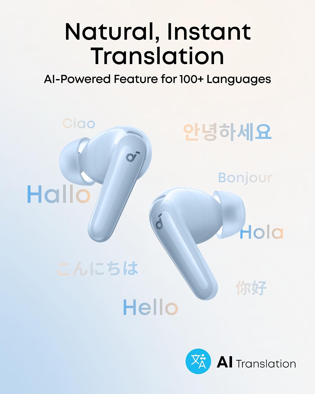 B0FNWCQ1CY | soundcore by Anker P31i ANC Earbuds, Hi-Res, 50H, Translation | Blue | Image 20