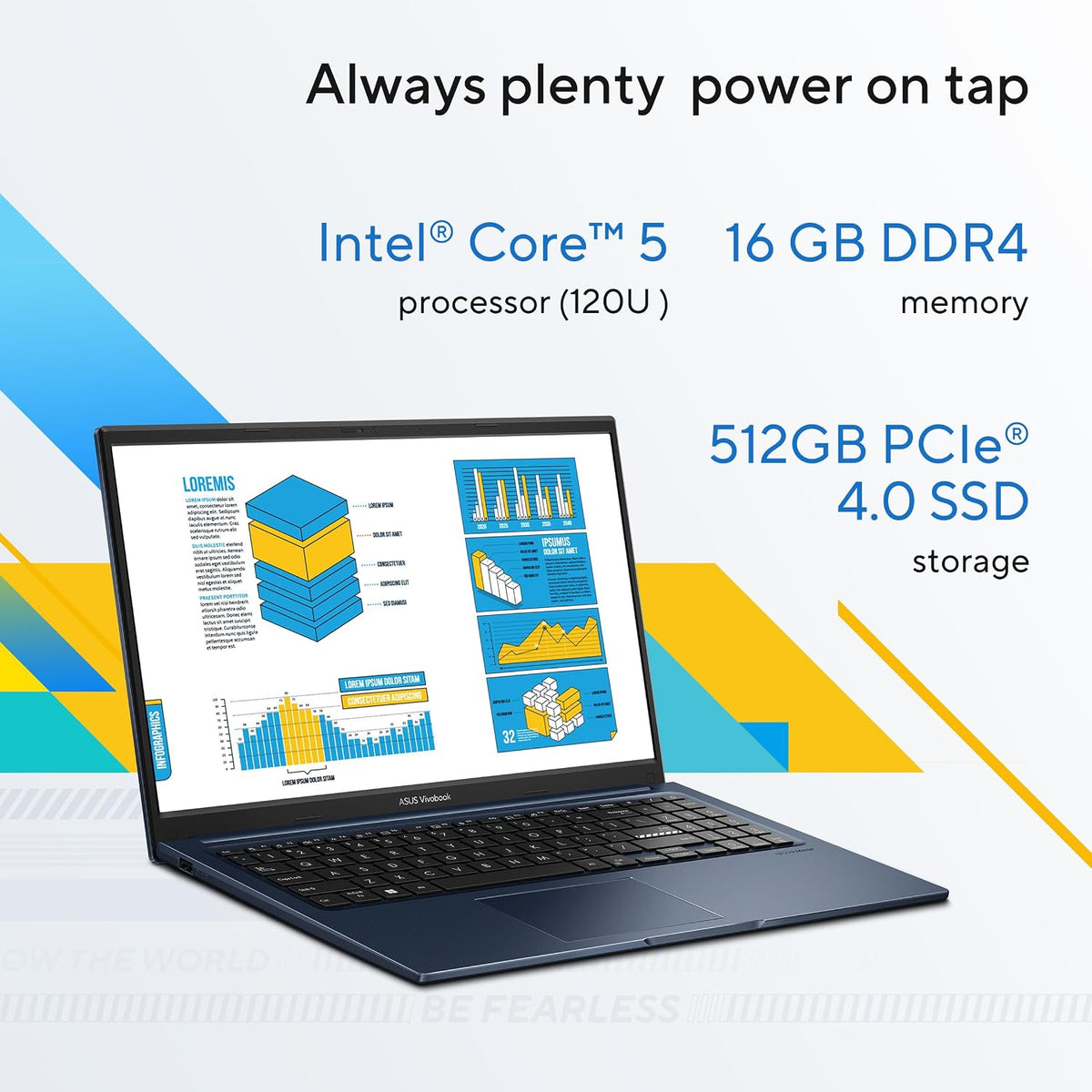ASUS Vivobook 15 Slim Laptop (Cool Silver) | Intel Core 5 Processor 120U, 16GB RAM, 512GB SSD, 15.6"FHD 60Hz Display, Win11 [X1504VA-BQ580W] — product image 2