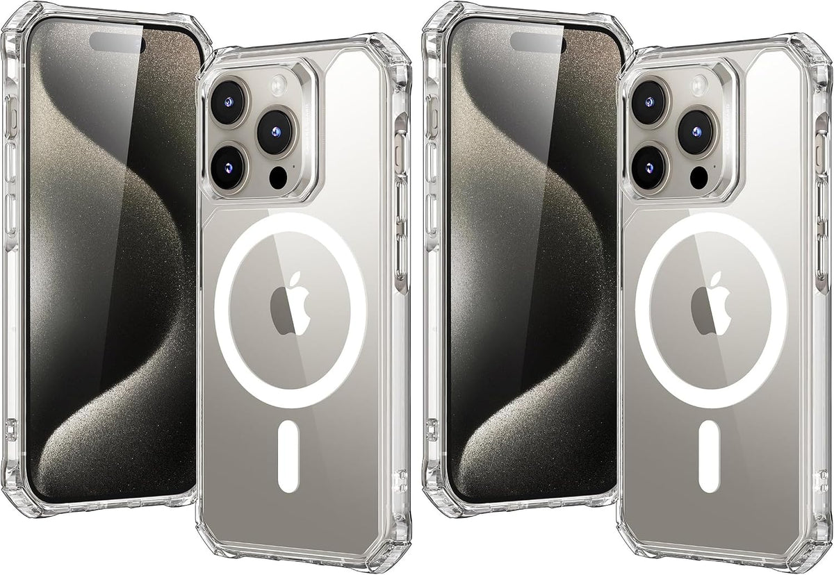 B0GJT95PQW | ESR for iPhone 15 Pro Max Case, Compatible with MagSafe, Set with 2 Screen Protectors and Single Camera Lens Protectors, Air Guard Corners, Yellowing-Resistant Acrylic Back, Air Armor Series, Clear | Air Armor-Clear | Image 1