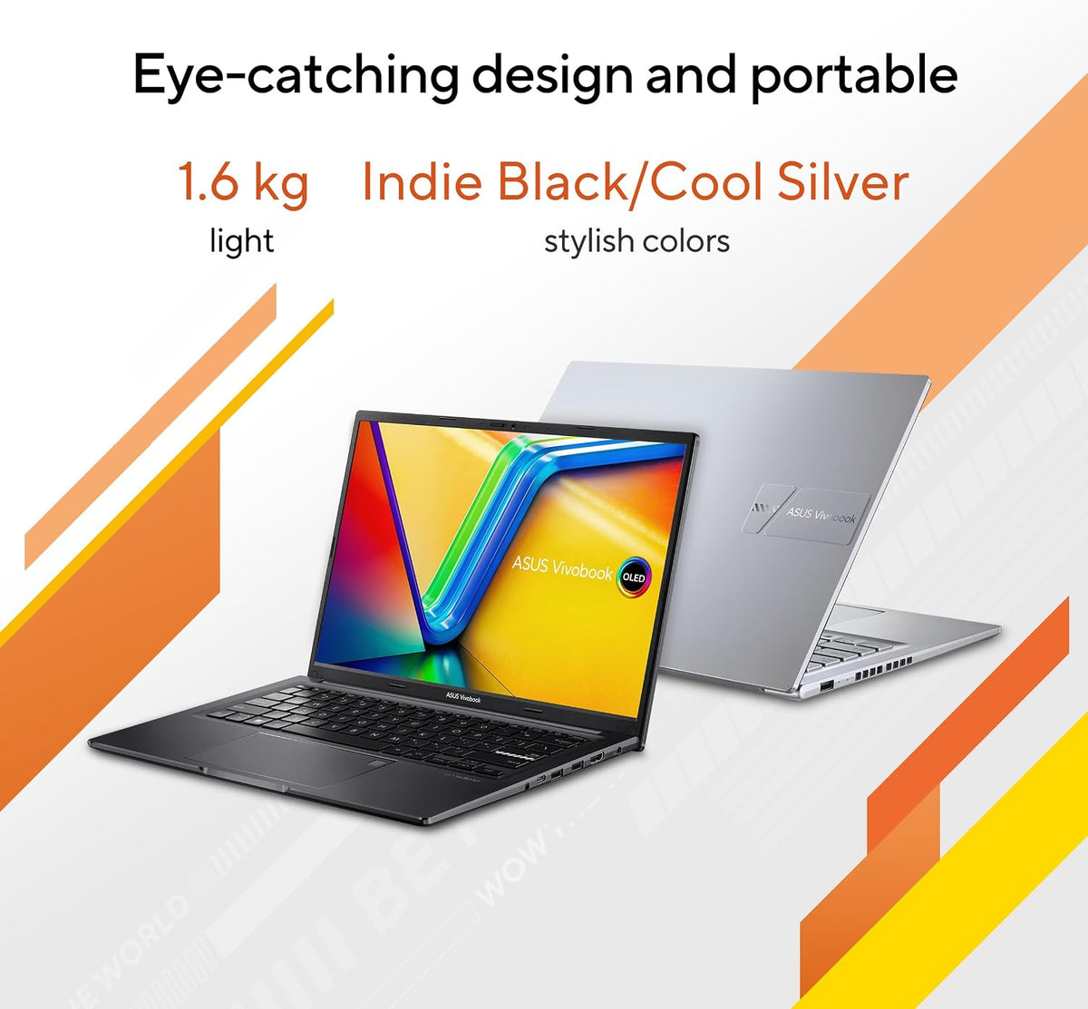 ASUS Vivobook 14 Slim Laptop (Indie Black) | AMD Ryzen 5 150, 14"WUXGA Display, 16GB DDR5 RAM, 512GB SSD, AMD Radeon Graphics, Win11 [M1405NAQ-LY015W] — product image 2
