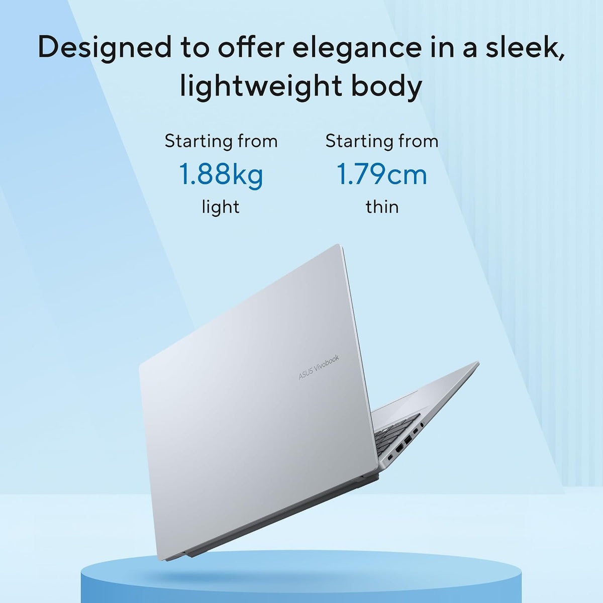 ASUS Vivobook 16 AI Laptop (Cool Silver) | Snapdragon X X1 26 100, 16"WUXGA Display, 16GB LPDDR5X RAM, 512GB SSD, Qualcomm Adreno GPU, Qualcomm Hexagon NPU up to 45TOPS, Win11 [X1607QA-MB055W] — product image 6
