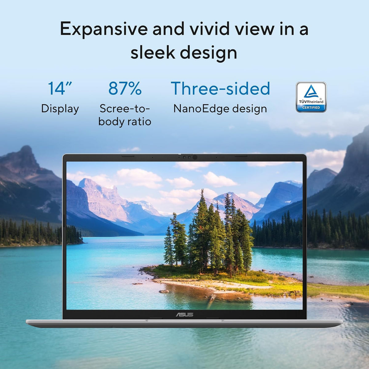 ASUS Vivobook 14 AI Pc (Cool Silver) | 14"WUXGA (1920 x 1200) Display, Intel Core Ultra 5 225H, Intel AI Boost NPU up to 13TOPS, 16GB RAM, 512GB SSD, Win11 [X1407CA-LY148W] — product image 4